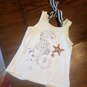 Girls nautical sea horse tank